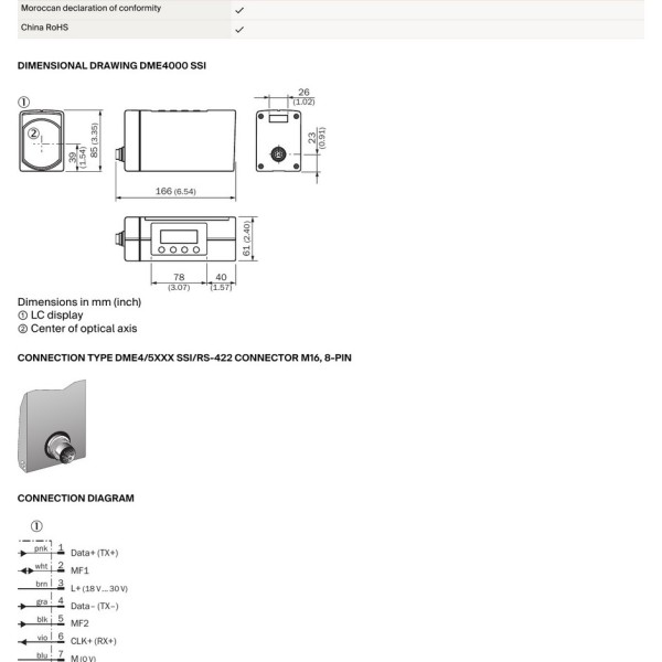 DME4000-111 датчик расстояния SICK 3