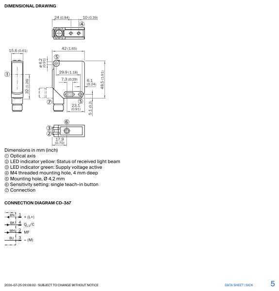 WL12C-3P2432A00 фотоэлектрический датчик SICK 2
