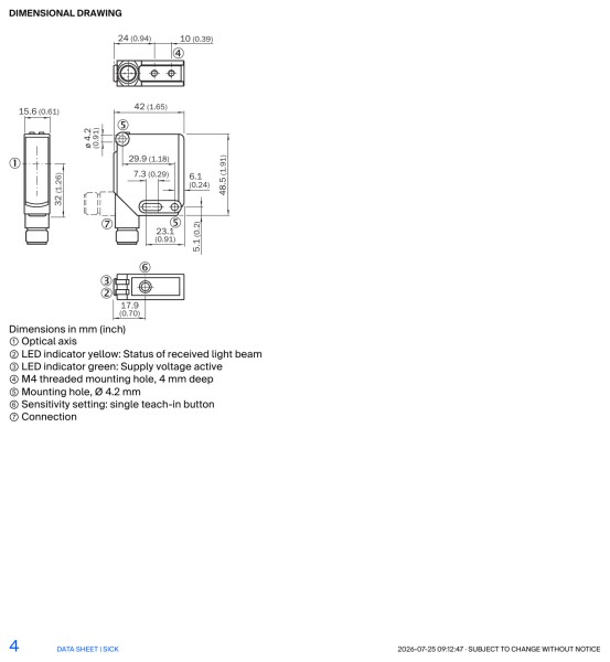 WL12G-3P3572S12 фотоэлектрический датчик SICK 2